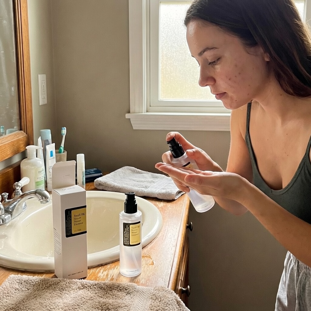 Aplicación del sérum mucina de caracol